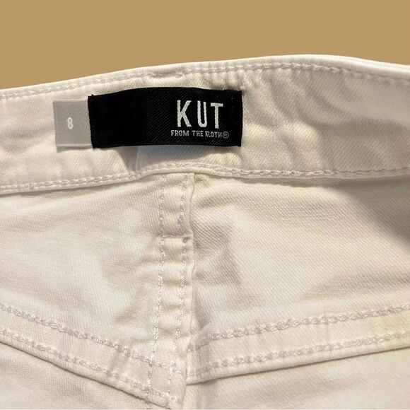 KUT From The Kloth Mom Jeans 8 Rachel High Rise Fab Ab  Raw Hem White - Picture 13 of 14